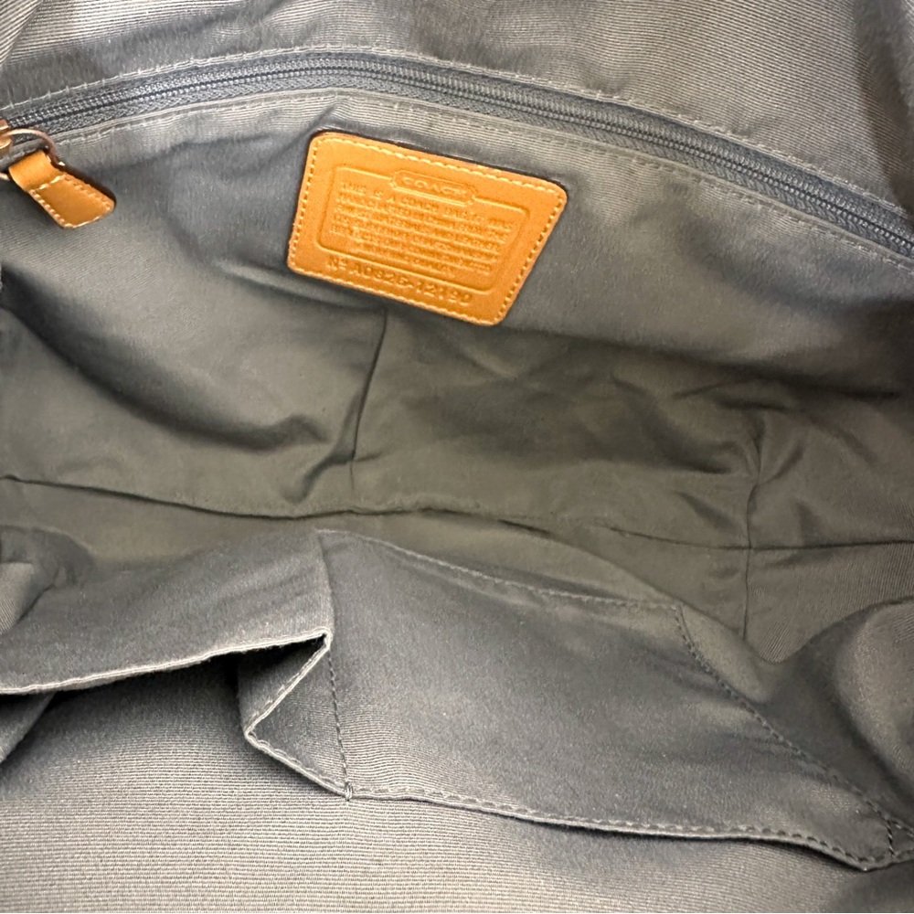 Coach - Signature Tonal Denim Hobo Shoulder Bag Brown Leather Trim - Picture 10 of 12